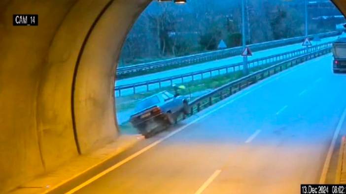 Amasya'da tünel çıkışında kaza! Bariyere çarpan araç sürücüsü yaralandı