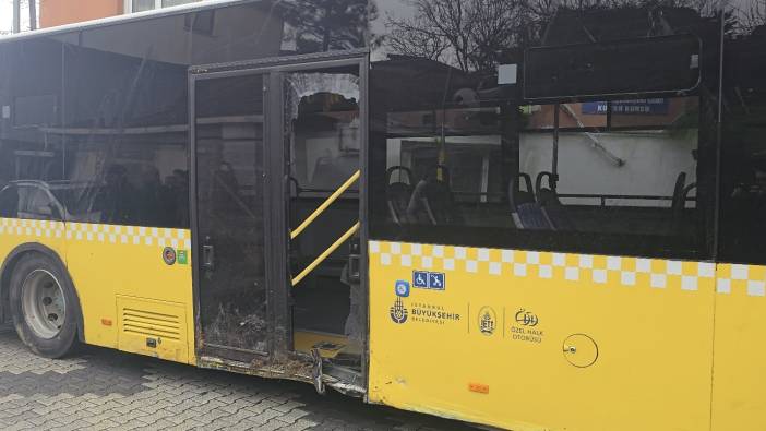 Beykoz'da yokuş aşağı kayan İETT otobüsü evin bahçesine düştü