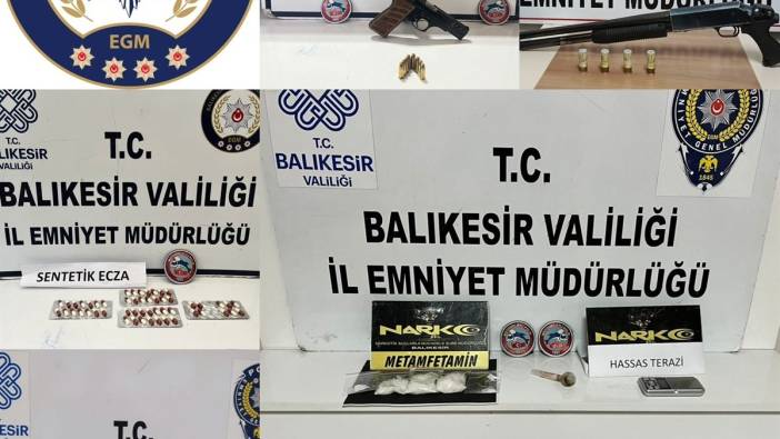 Balıkesir'de ruhsatsız silahlar ve uyuşturucu operasyonu