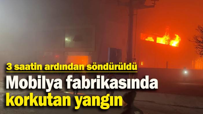 Mobilya fabrikasında  korkutan yangın: 3 saatin ardından söndürüldü