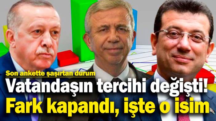Vatandaşın tercihi değişti! Fark kapandı, işte Erdoğan'ı zorlayacak isim...