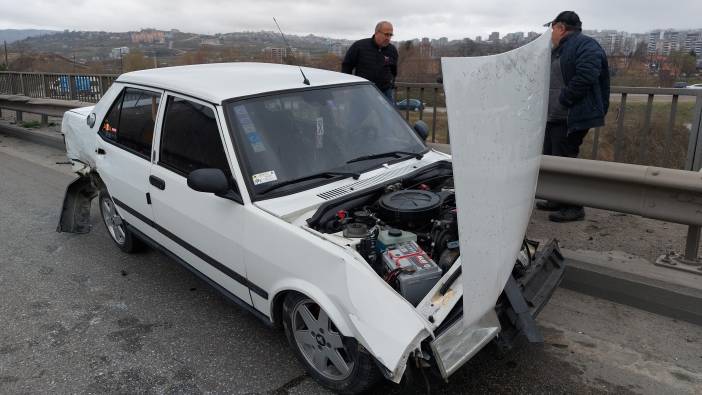 Samsun'da köprü üstünde korkutan kaza! 3 kişi yaralı