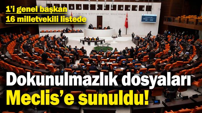 Dokunulmazlık dosyaları Meclis'e sunuldu! 1'i genel başkan 16 milletvekili listede