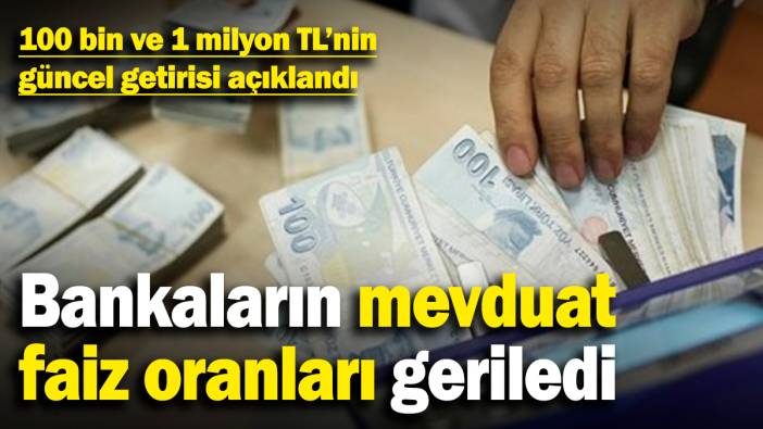 Bankaların mevduat faiz oranlarında gerileme! 100 bin ve 1 milyon TL'nin güncel getirisi açıklandı