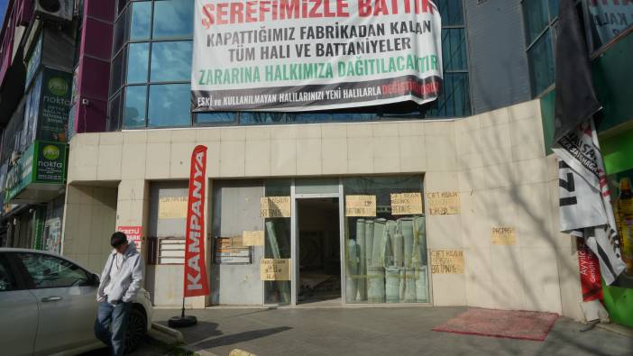 Fabrika kapandı, halılar Bursa’da! “Şerefimizle battık” sloganı ilgi topladı