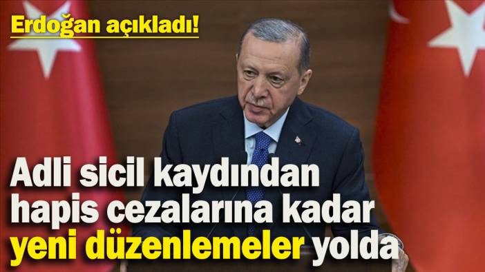 Erdoğan açıkladı! Adli sicil kaydından hapis cezalarına kadar yeni düzenlemeler yolda