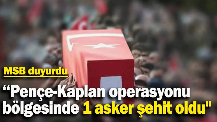 MSB: "Pençe-Kaplan operasyonu bölgesinde 1 asker şehit oldu"
