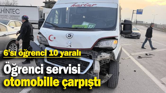Bursa'da öğrenci servisi otomobille çarpıştı: 6'sı öğrenci 10 yaralı