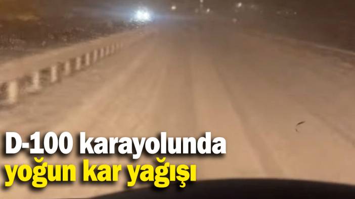 D-100 karayolunda yoğun kar yağışı