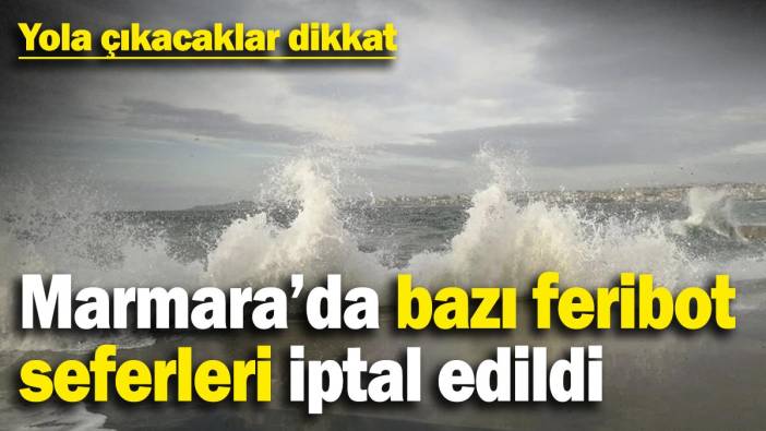 Yola çıkacaklar dikkat! Marmara’da bazı feribot seferleri iptal edildi