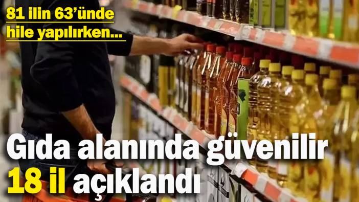 Tarım Bakanlığı gıdada hile yapmayan 18 ili açıkladı