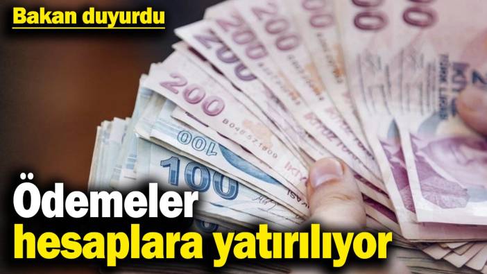 Bakan duyurdu: Ödemeler hesaplara yatırılıyor