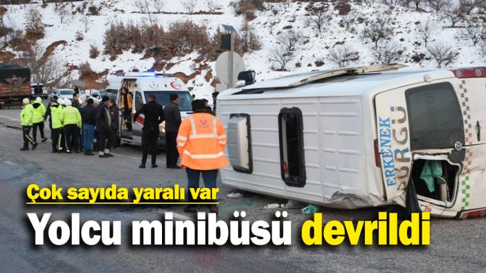 Yolcu minibüsü devrildi: Çok sayıda yaralı var