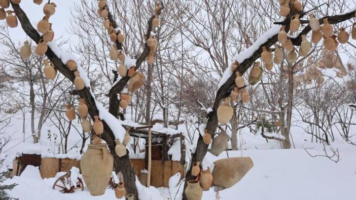 Karlar altındaki Kapadokya dron ile görüntülendi! Ortaya büyüleyici manzaralar çıktı