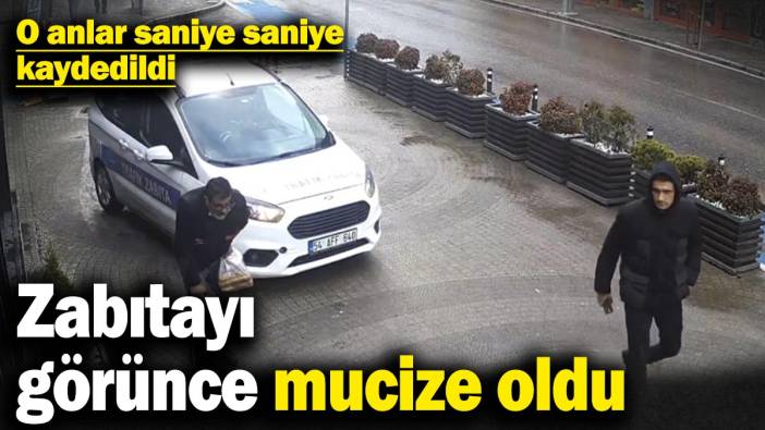 Zabıtayı görünce mucize oldu! O anları kameralar saniye saniye kaydetti