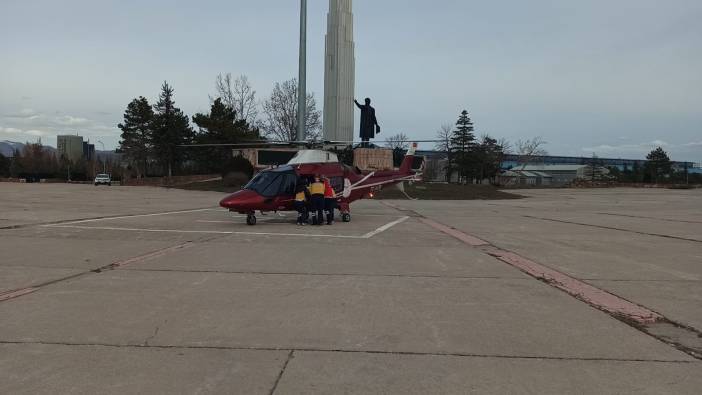 Konya'da hava ambulansı kalp krizi geçiren hasta için havalandı