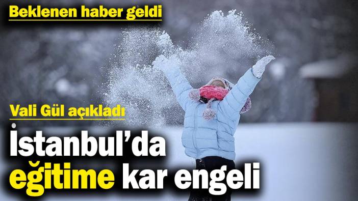 Son dakika... İstanbul'da eğitime kar engeli! Vali açıkladı