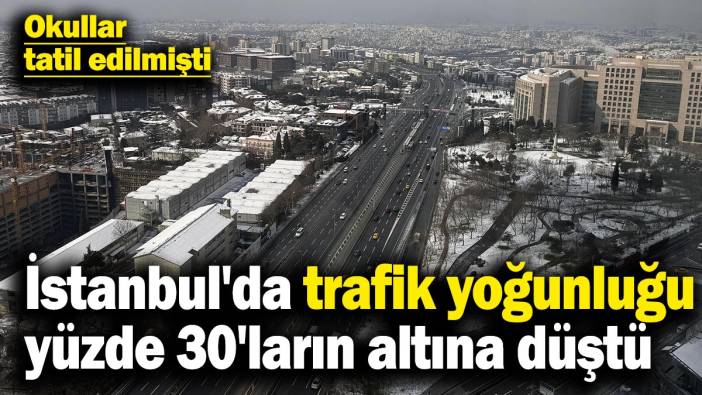 İstanbul'da trafik yoğunluğu yüzde 30'ların altına düştü! Okullar kar nedeniyle tatil edilmişti