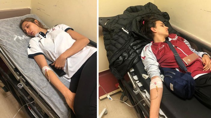 Voleybolcular hastanelik oldu, maç ertelendi