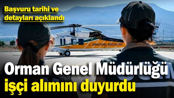 Orman Genel Müdürlüğü işçi alımını duyurdu! Başvuru tarihi ve detayları açıklandı