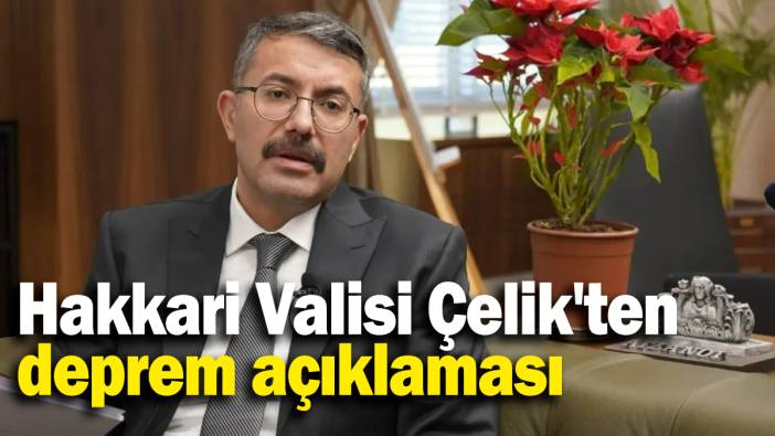 Hakkari Valisi Çelik'ten deprem açıklaması