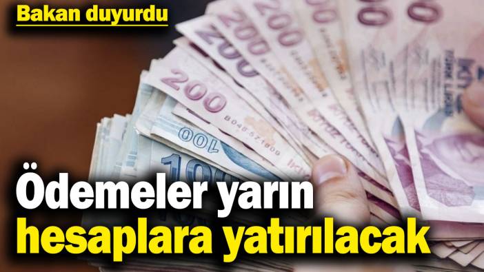 Bakan duyurdu: Ödemeler yarın hesaplara yatırılacak