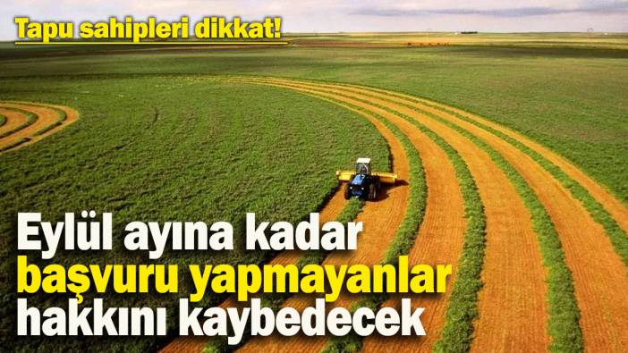 Tapu sahipleri dikkat: Eylül ayına kadar başvuru yapmayanlar hakkını kaybedecek