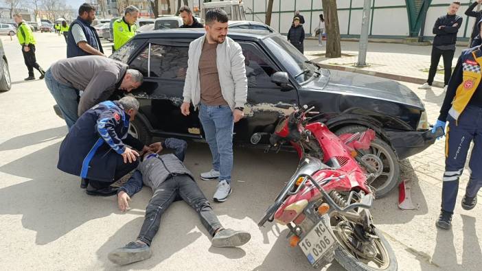 Bursa'da otomobil ile motosiklet çarpıştı! 1 kişi yaralandı