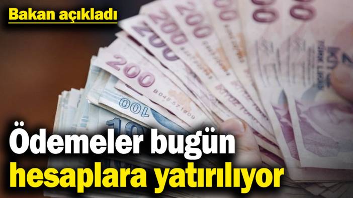 Bakan açıkladı! Ödemeler bugün hesaplara yatırılıyor