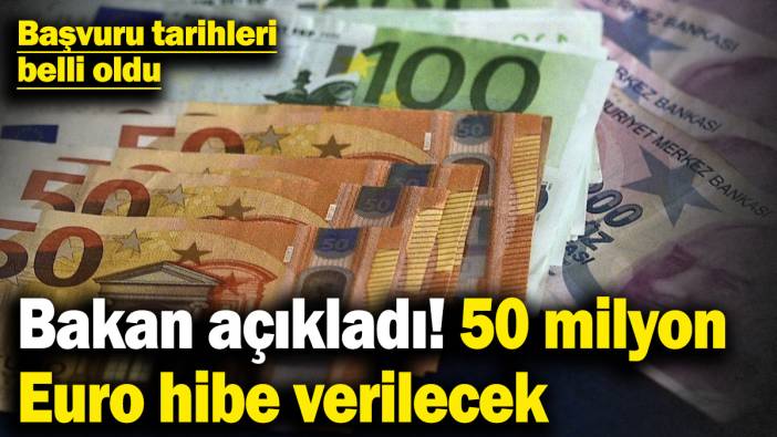Bakan açıkladı: 50 milyon Euro hibe verilecek! Başvuru tarihleri belli oldu