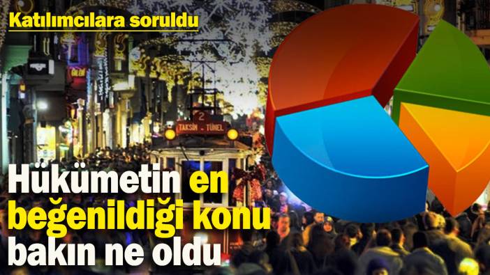 Katılımcılara soruldu: Hükümetin en beğenildiği konu bakın ne oldu