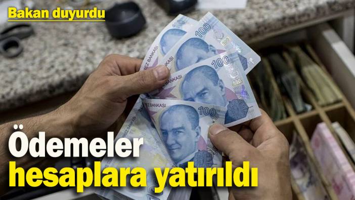 Bakan duyurdu: Ödemeler hesaplara yatırıldı