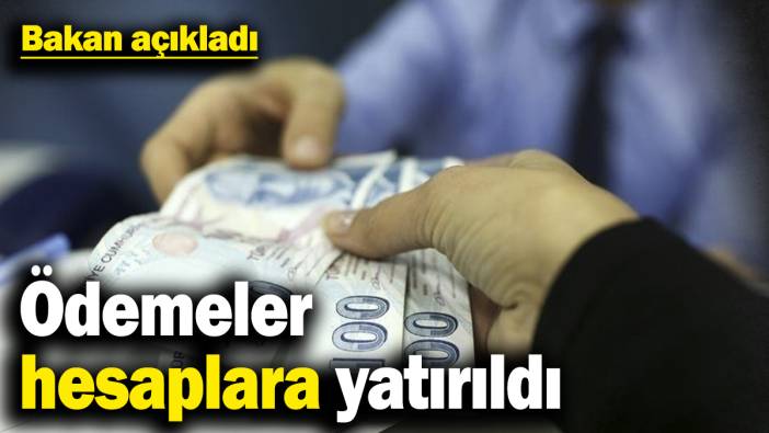 Bakan açıkladı! Ödemeler hesaplara yatırıldı