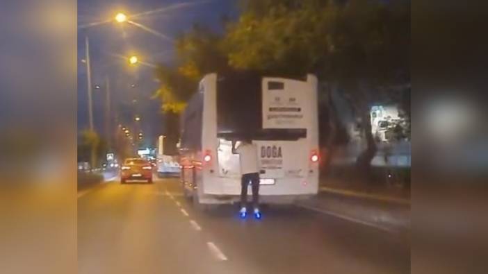 Patenli Genç, Otobüsün Arkasına Tutunarak Tehlikeli Yolculuk Yaptı