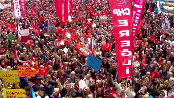 Konya'da devasa CHP mitingi: On binler İmamoğlu'nun özgürlüğünü istedi