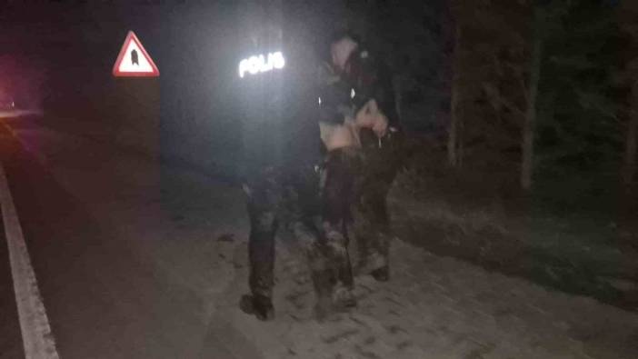Alkollü sürücü polislerden kaçarken bataklığa düştü