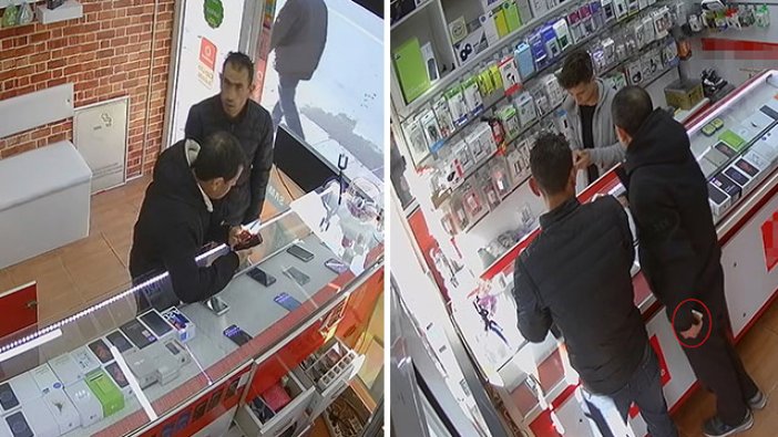 Cep telefonu hırsızlığı kamerada