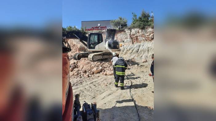 Hatay'da İş Makinesi Yangını Sönmüş