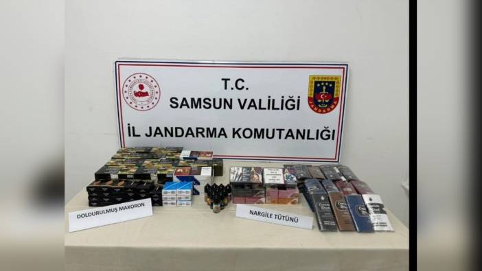 Samsun'da iş yerinde gizlenmiş kaçak tütün ürünleri ele geçirildi