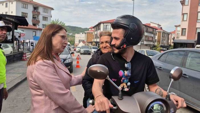 Bartın'da kasksız motosiklet yolcusu Vali Arslan'a yakalandı