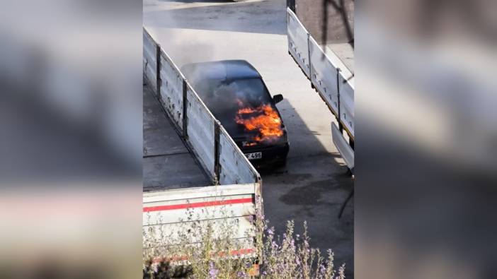 Erdek'te otomobil yandı