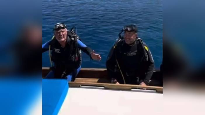 Bodrum'da 'Aksona Mehmet', 60. yılını Ata Demirer ile dalış yaparak kutladı