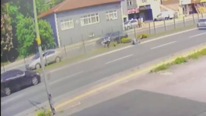Ereğli'de motosiklet kazası güvenlik kamerasına yansıdı