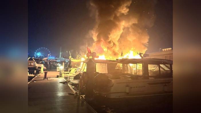 Tuzla marinada tekne alev alev