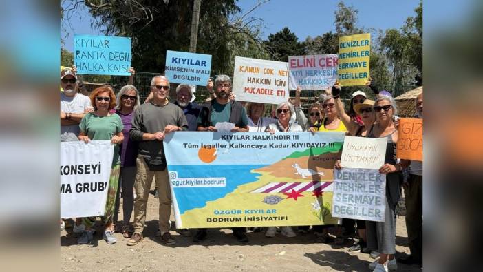 Bodrum'da halk plajı işgaline karşı eylem