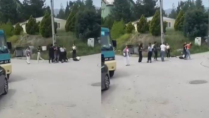 Üniversiteli genç kızlar sokak ortasında saç saça kavga etti!