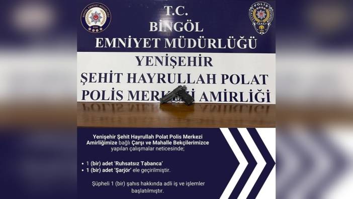 Bingöl’de ruhsatsız silah ele geçirildi