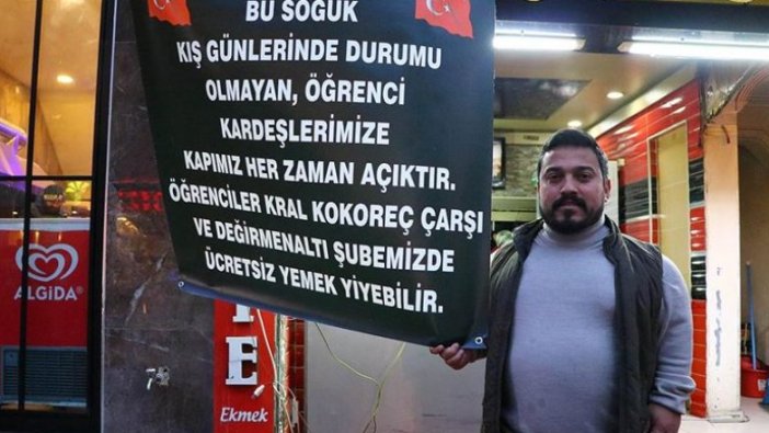 Bu lokantada parası olmayan öğrenciye yemek ücretsiz