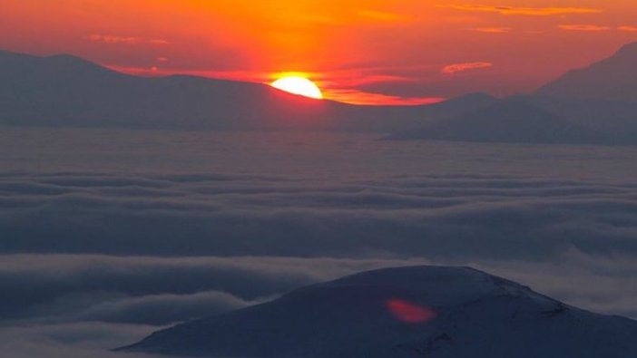 Iğdır'da oluşan sis tabakası görsel şölen sundu