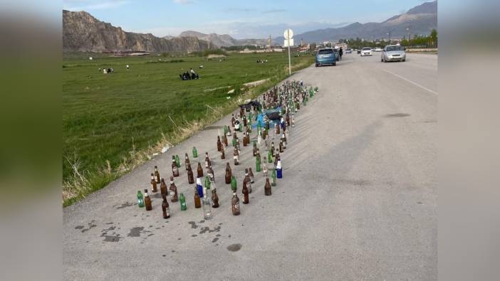 Van Kalesi'nde çevre gönüllüsü Yavuz Taşoğlu'ndan anlamlı hareket: Piknik alanındaki cam şişeleri topladı